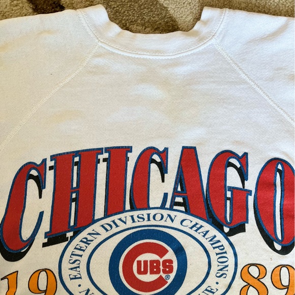 Vintage 1989 Chicago Cubs Crewneck, Womens Large, Graphic MLB Champions - Picture 3 of 13